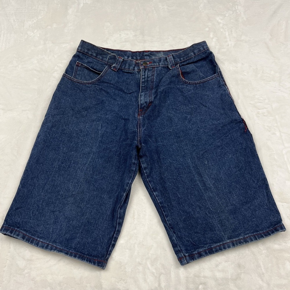 FUBU Denim Carpenter Shorts Mens 35 Blue Baggy Vintage 90s Streetwear 0181